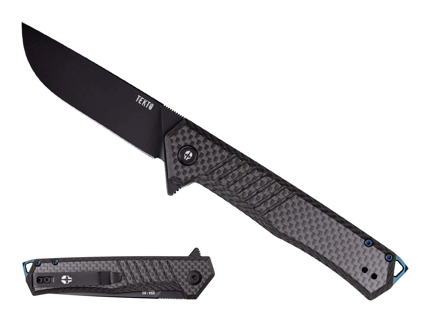 Tekto F1 Alpha Linerlock Carbon Fiber Knife CF/Blue
