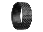 CarbonFG WeaveForce Gridlock Carbon Fiber Ring - Carbon Fiber / Textured 1k Plain Weave / 8mm