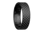 CarbonFG WeaveForce Gridlock Carbon Fiber Ring - Carbon Fiber / Textured 1k Plain Weave / 6mm