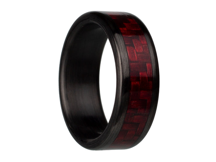 Vader Titanium & Red Carbon Fiber Ring