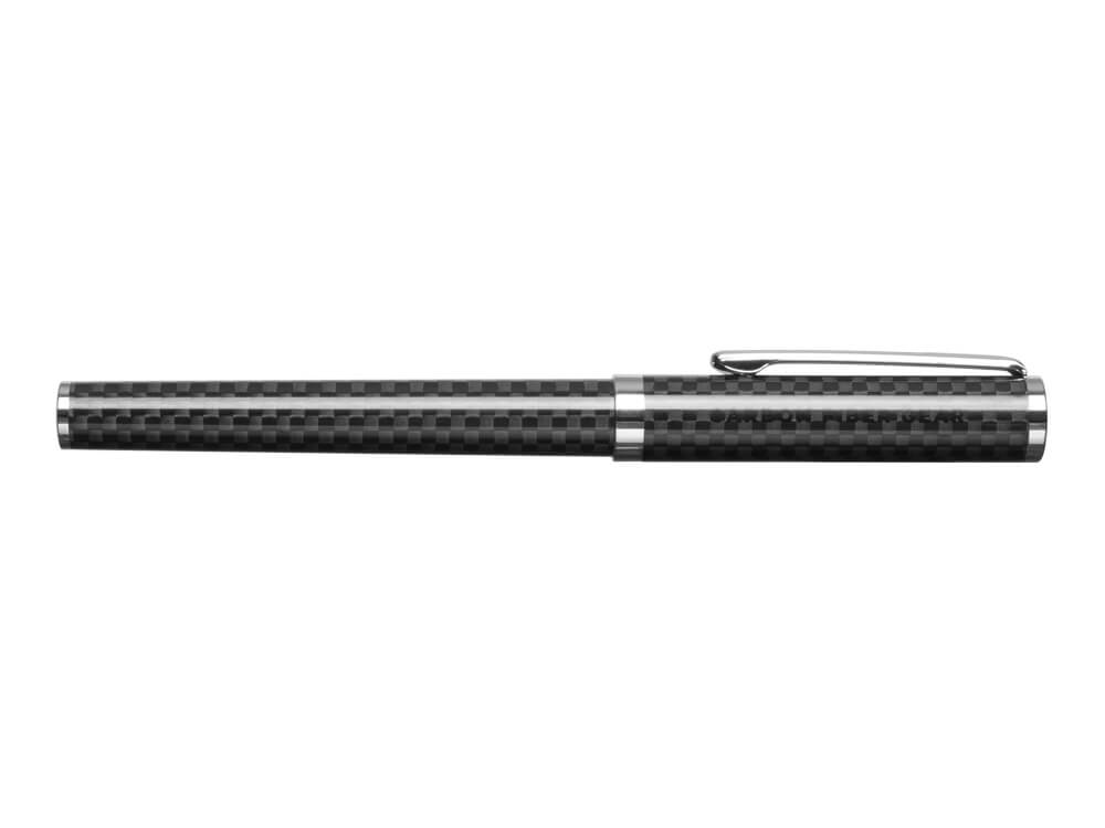 CarboSleek carbon fiber rollerball pen with cap closed