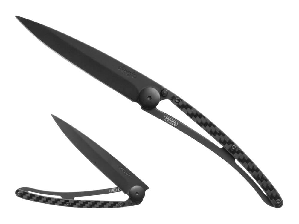 Deejo 37G Knife with Solid Carbon Fiber Handle