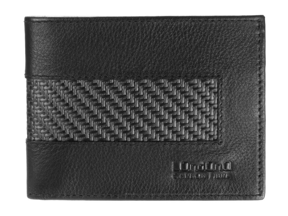 Londono Carbon Fiber and Leather All Black Sports Wallet