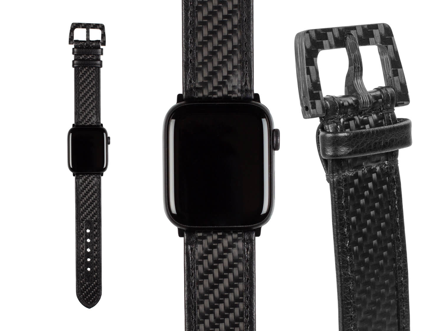 REAL Carbon Carbon (42mm/44mm) Leather – Fiber Fiber Gear & Band Watch Apple