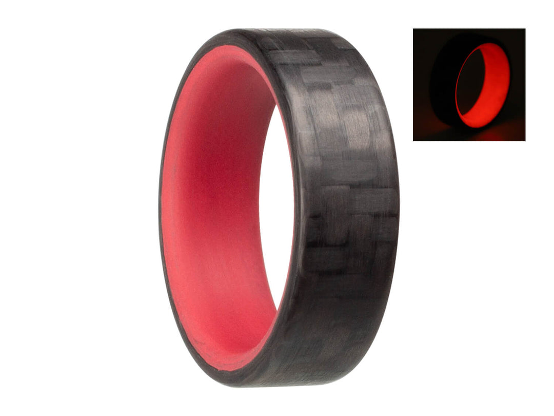 Red carbon fiber glow ring