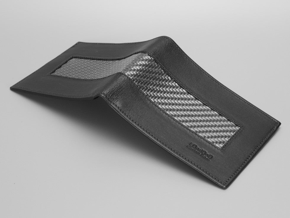 Londono Carbon Fiber and Leather All Black Sports Wallet