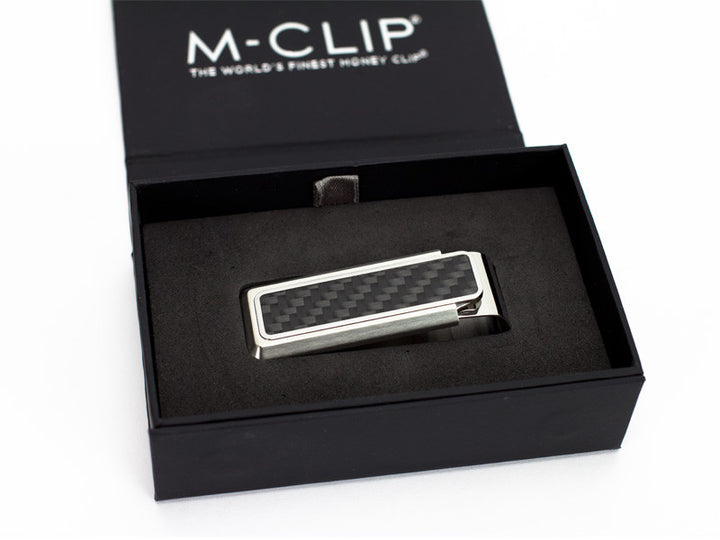 M-Clip Stainless Steel and Black Carbon Fiber Money Clip