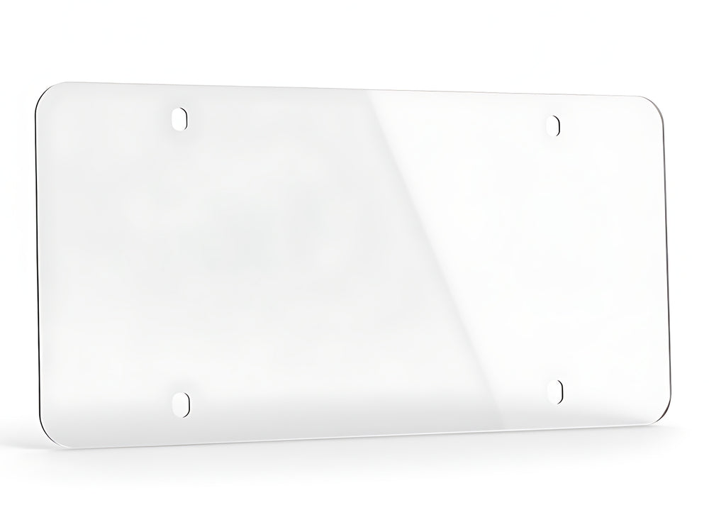 Clear license plate shield with UV and scratch-resistant coating by CarbonFG