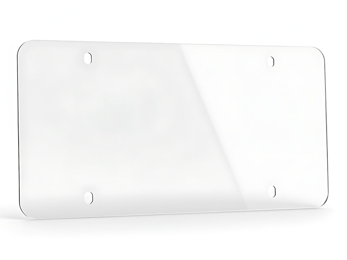 Clear license plate shield with UV and scratch-resistant coating by CarbonFG
