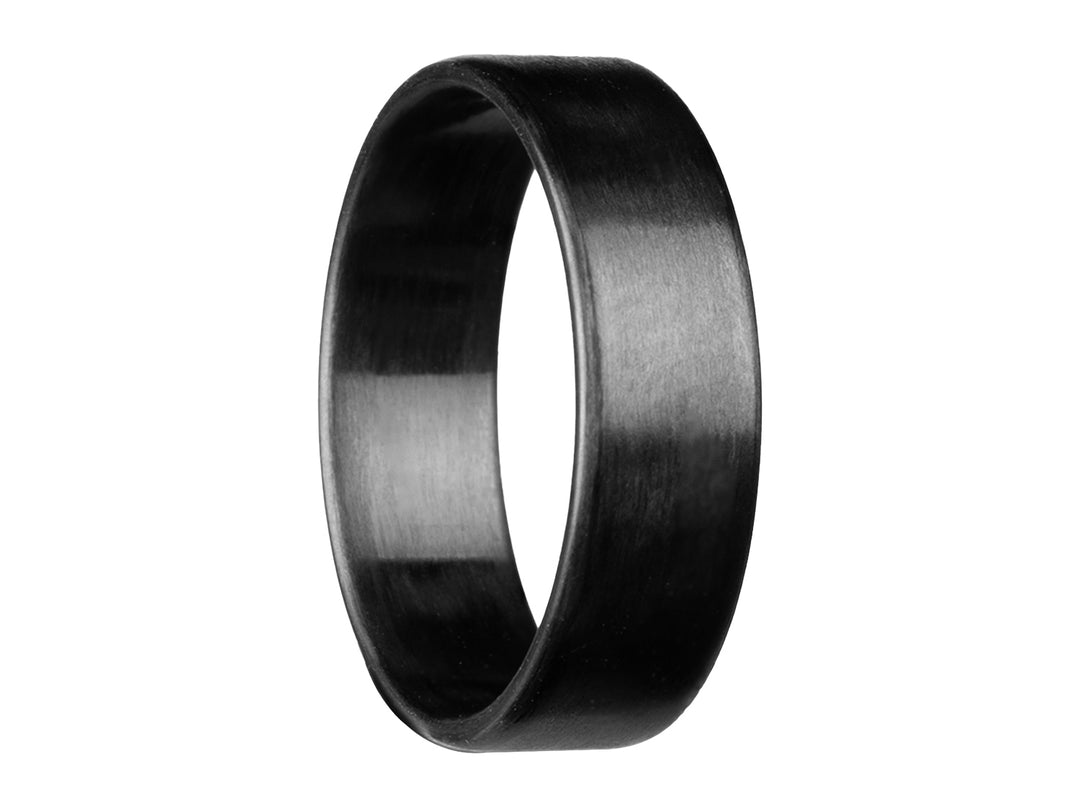 6mm uni-directional carbon fiber ring with matte finish, shown on white background