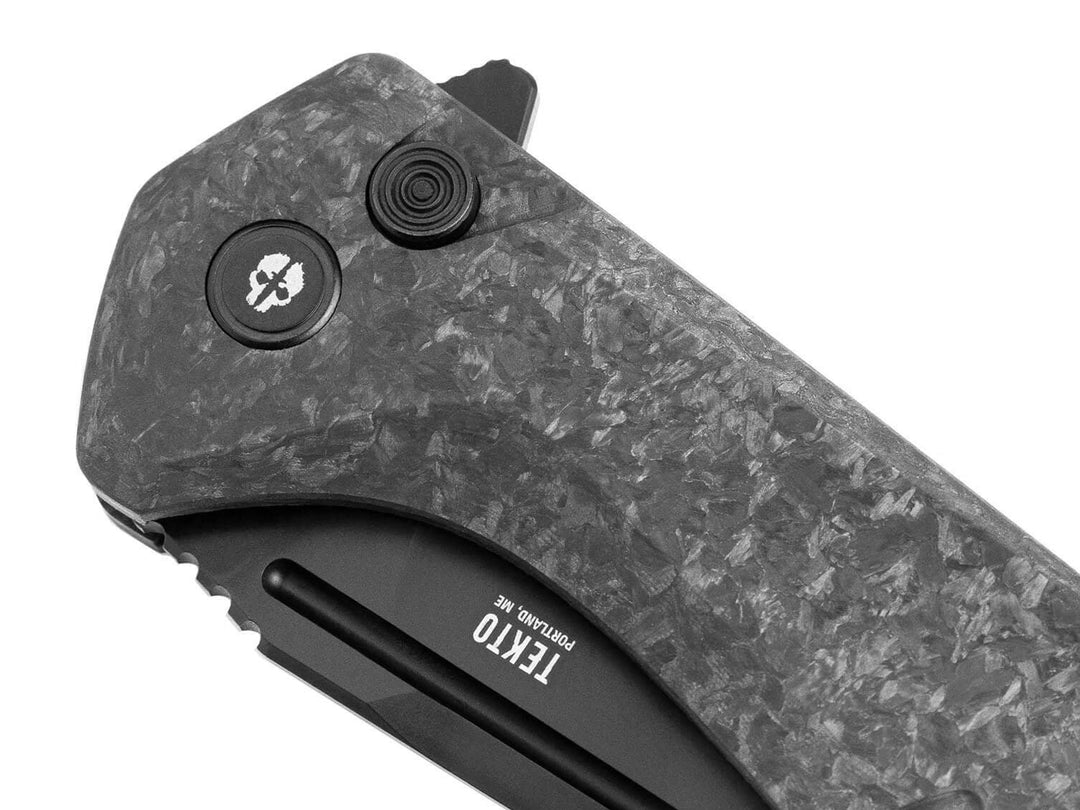Close-up of button lock mechanism on Tekto F3 Charlie’s forged carbon fiber frame