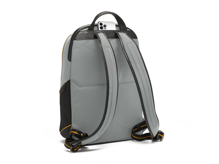 Back view of TUMI McLaren Velocity backpack showing padded straps and device pocket