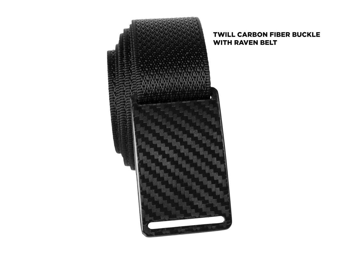 Grip6 carbon fiber buckle with slate raven belt