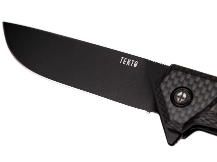Tekto F1 Alpha Linerlock Knife, up close blade