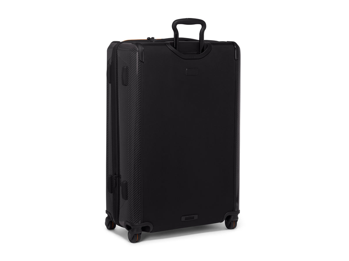 Back view of TUMI | McLaren Aero Extended Trip Packing Case highlighting the sturdy telescoping handle.