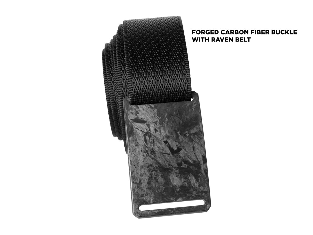 Grip6 forged carbon fiber buckle with slate raven belt