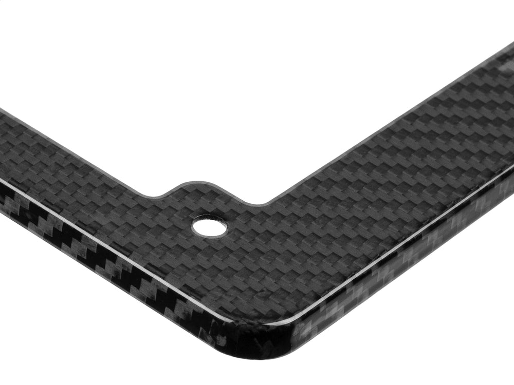 Carbon Fiber Motorcycle License Plate Frame - Gloss Finish, up front