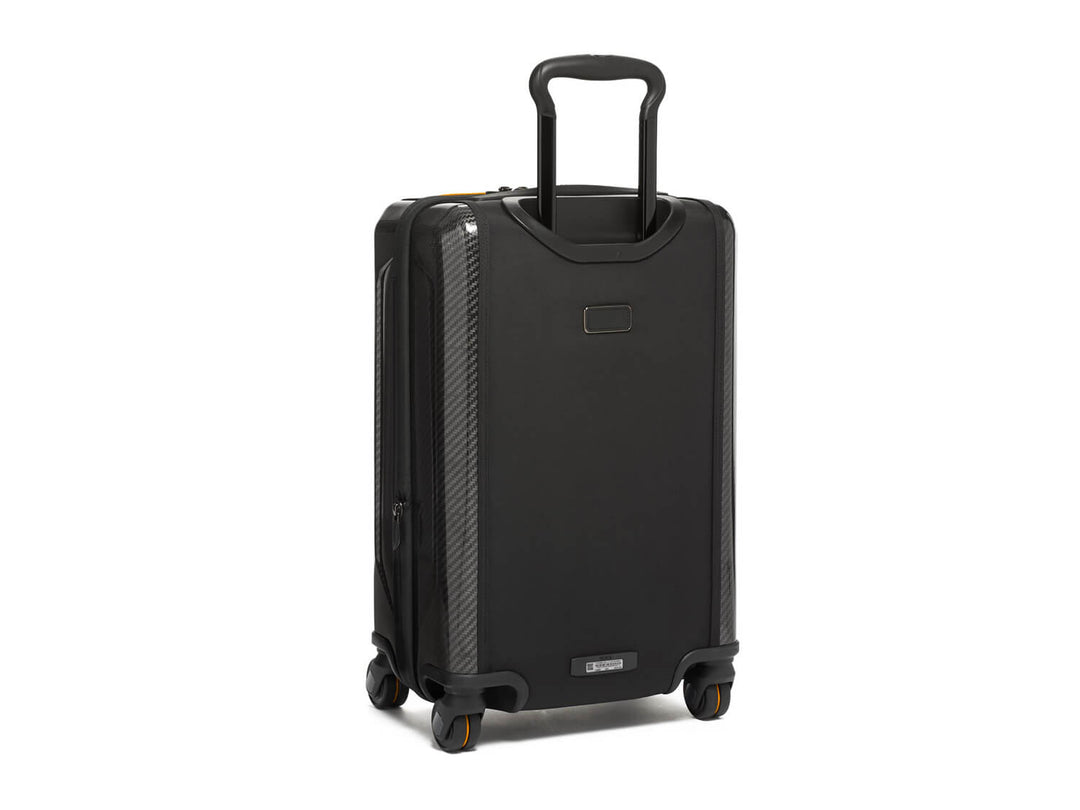TUMI x McLaren Aero expandable 4 wheel carry-on suitcase, back#color_black-with-papaya
