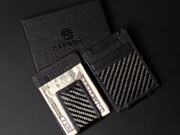 Carbon fiber money clip wallet lifestyle