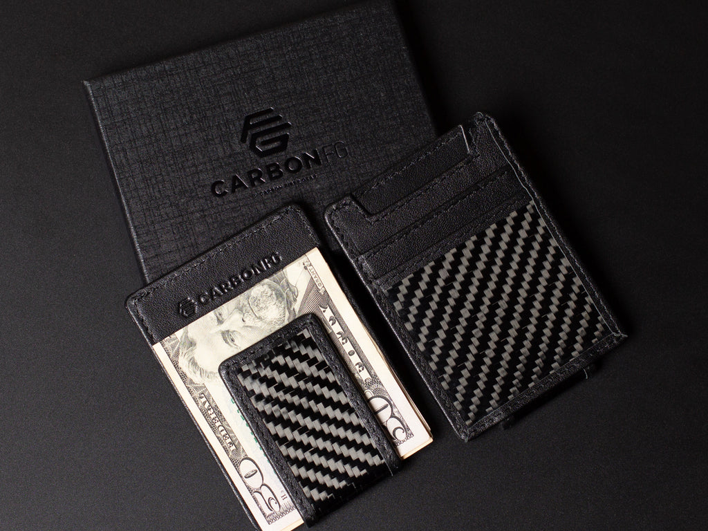 Carbon fiber money clip wallet lifestyle