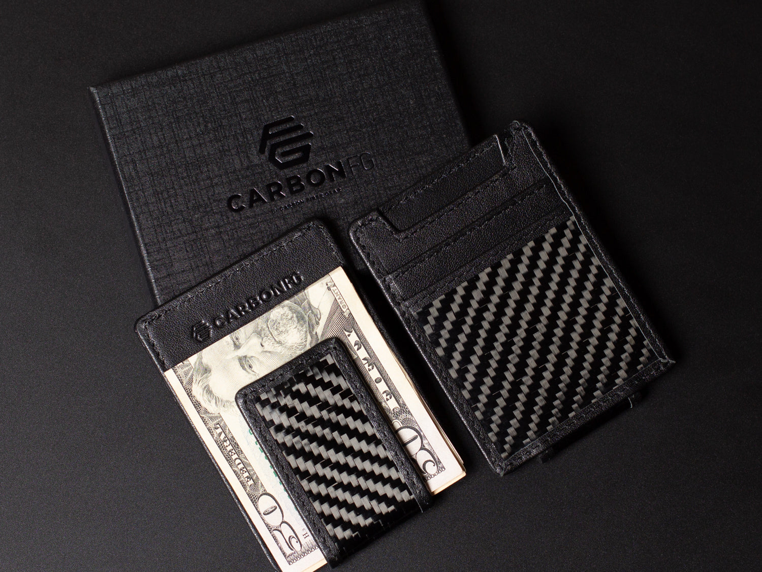 Carbon fiber money clip wallet lifestyle