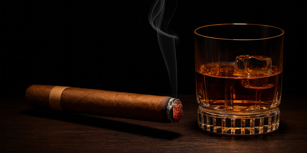 Cigar with whiskey