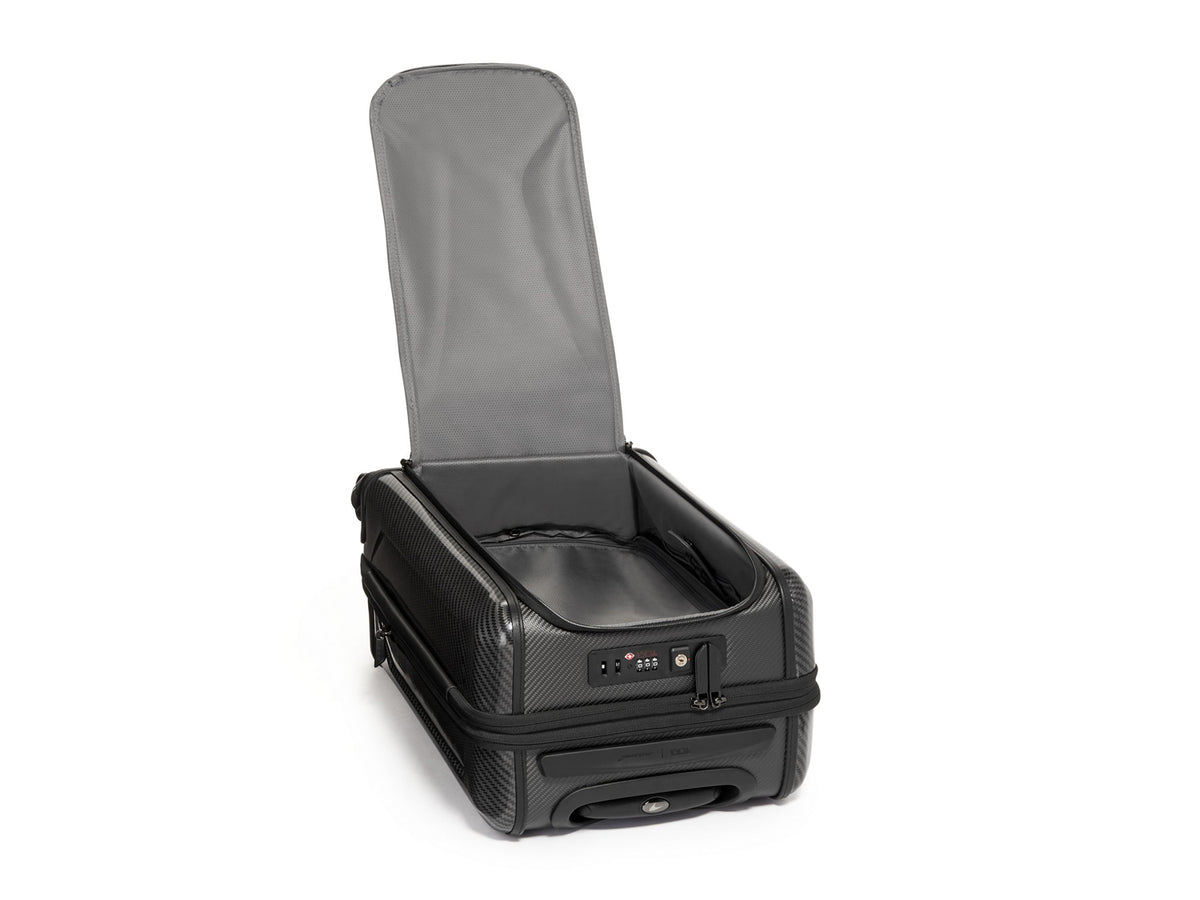 TUMI | McLaren Aero International Expandable 4 Wheeled Carry-On - Black Edition, open