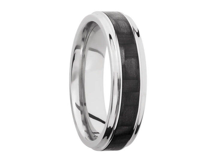 6mm Titanium Grooved Edge Ring With 3mm Real Carbon Fiber Inlay front