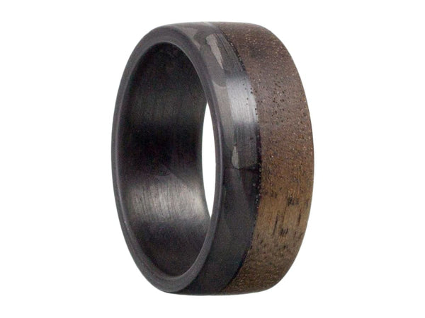 Rough Cut Pure Carbon selling Fiber Ring With English Chestnut Wood Core