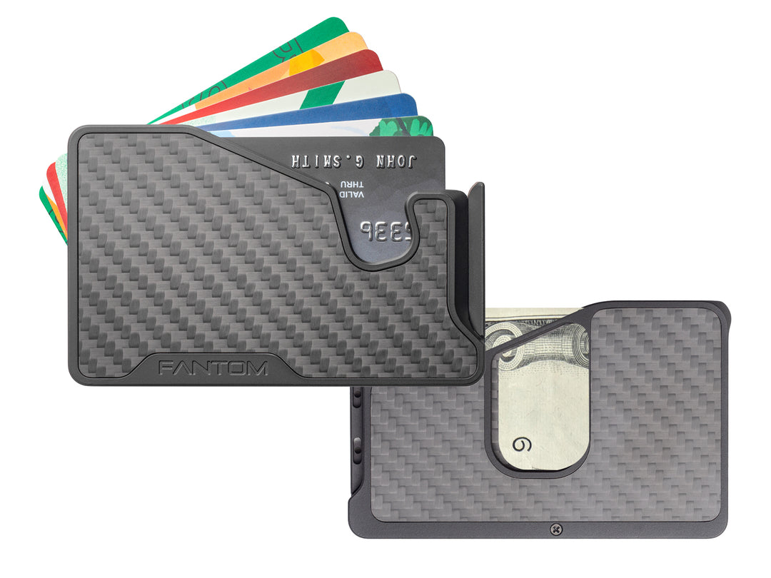 Lixada Black Carbon Fiber Wallet Money Clip Credit Card Business Card Clip  Holder for Men