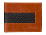Londono Carbon Fiber and Leather Sports Wallet / Light Brown