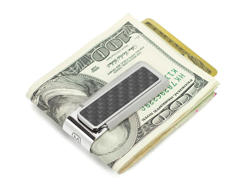 M-Clip Stainless Steel and Black Carbon Fiber Money Clip