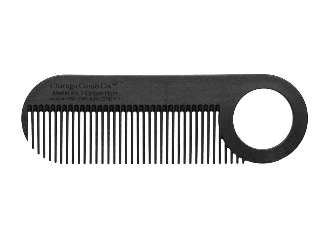 Chicago Comb Co Model No. 2 carbon fiber travel beard comb