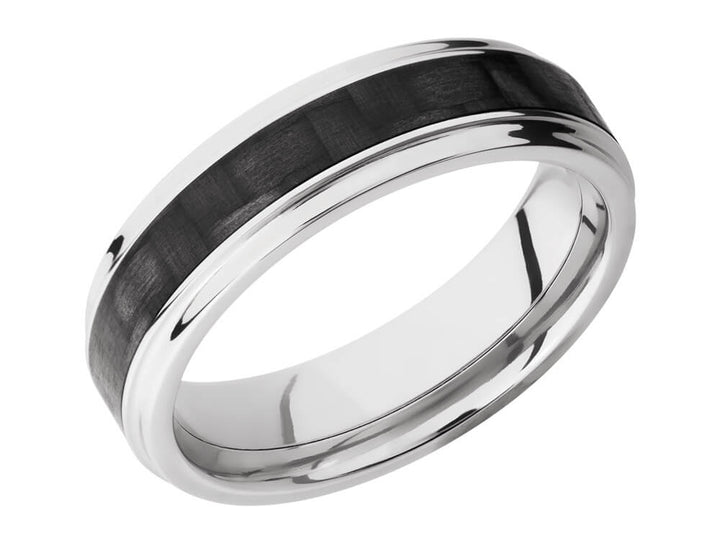 6mm Titanium Grooved Edge Ring With 3mm Real Carbon Fiber Inlay side