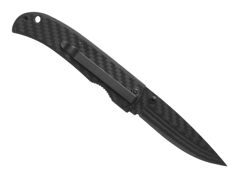 Benchmark Ceramic Folding Knife Black Rubber Handle (3 White