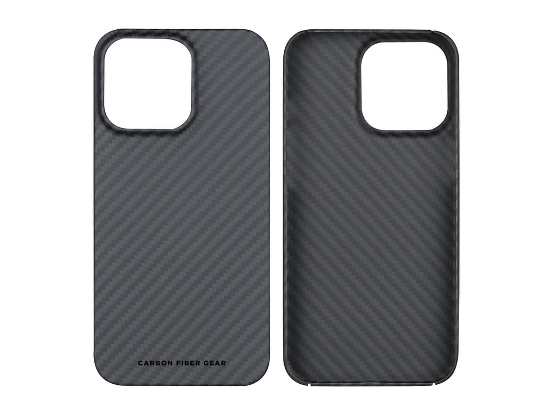 CarboKev 100% Aramid Fiber iPhone 13 Pro Max Case, front and inside