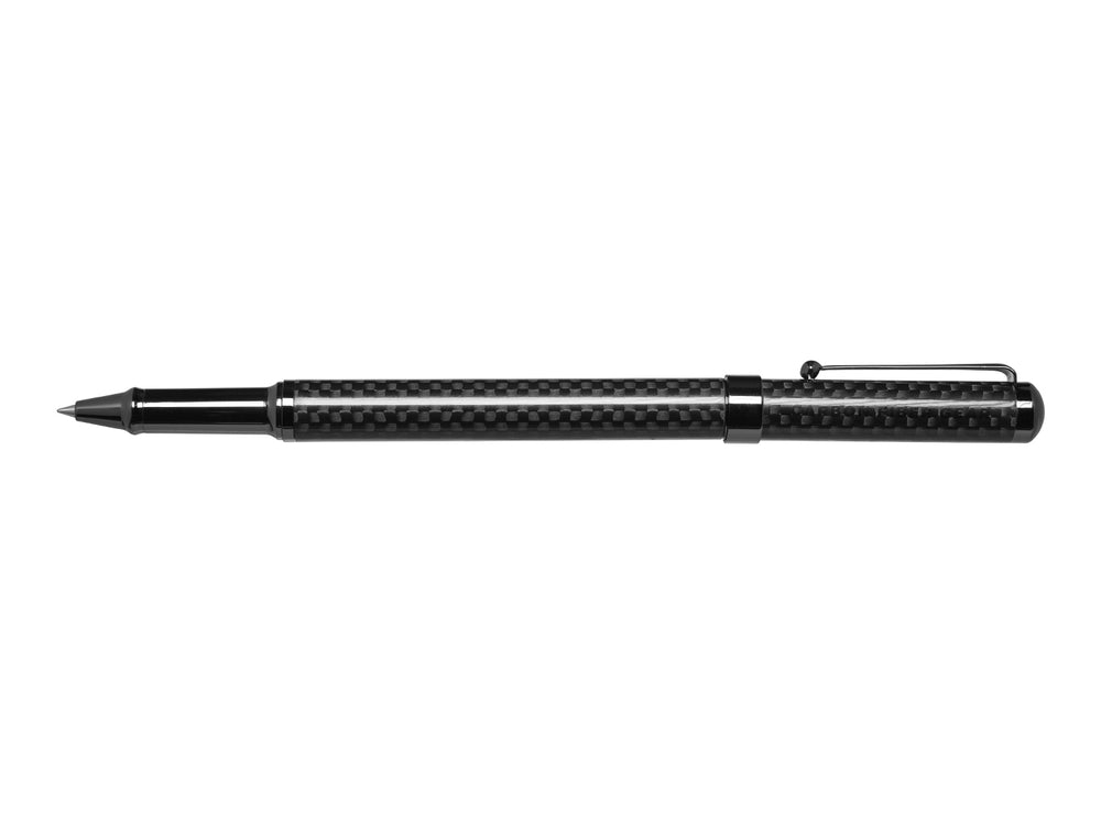 Ash carbon fiber rollerball pen, open cap