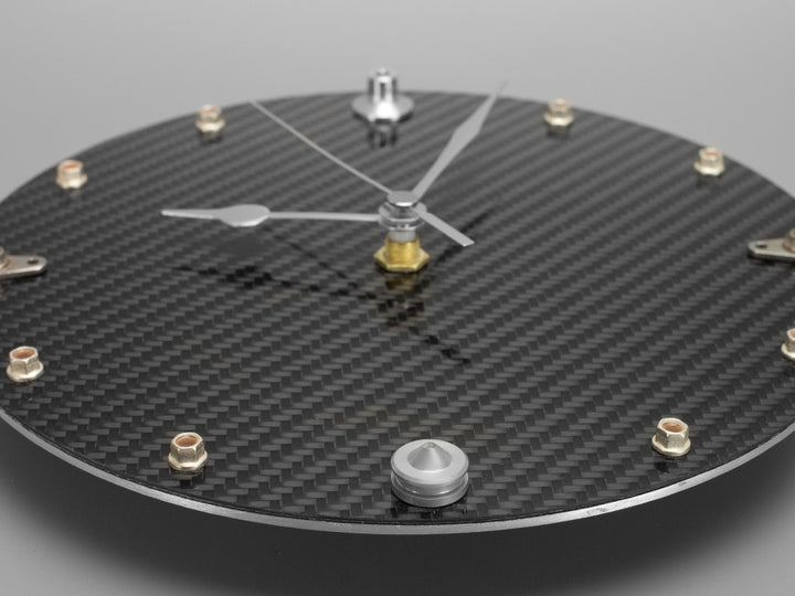 Carbon Fiber Clock with Fittings from Formula 1 Cars