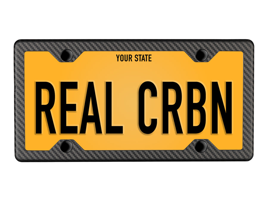 Carbon Fiber License Plate Frame 4 Holes Minimal Matte Finish