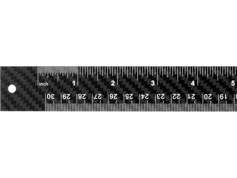 Carbon fiber ruler up-close