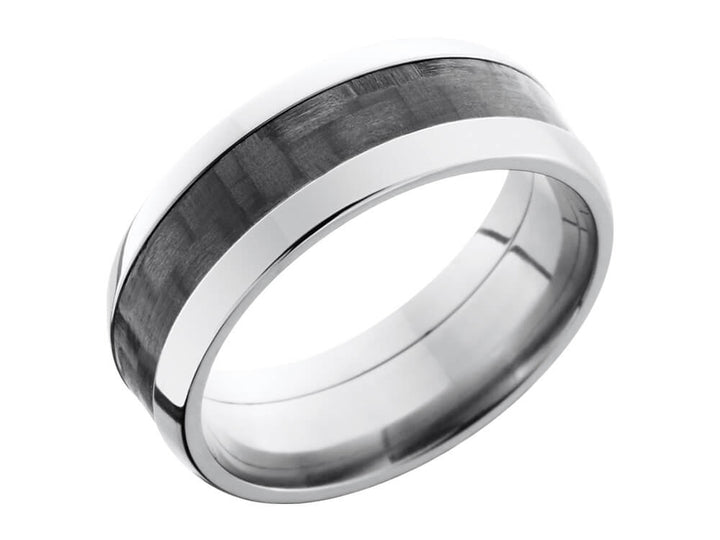 8mm Titanium Domed Ring With 4mm Real Carbon Fiber Inlay – Carbon Fiber ...