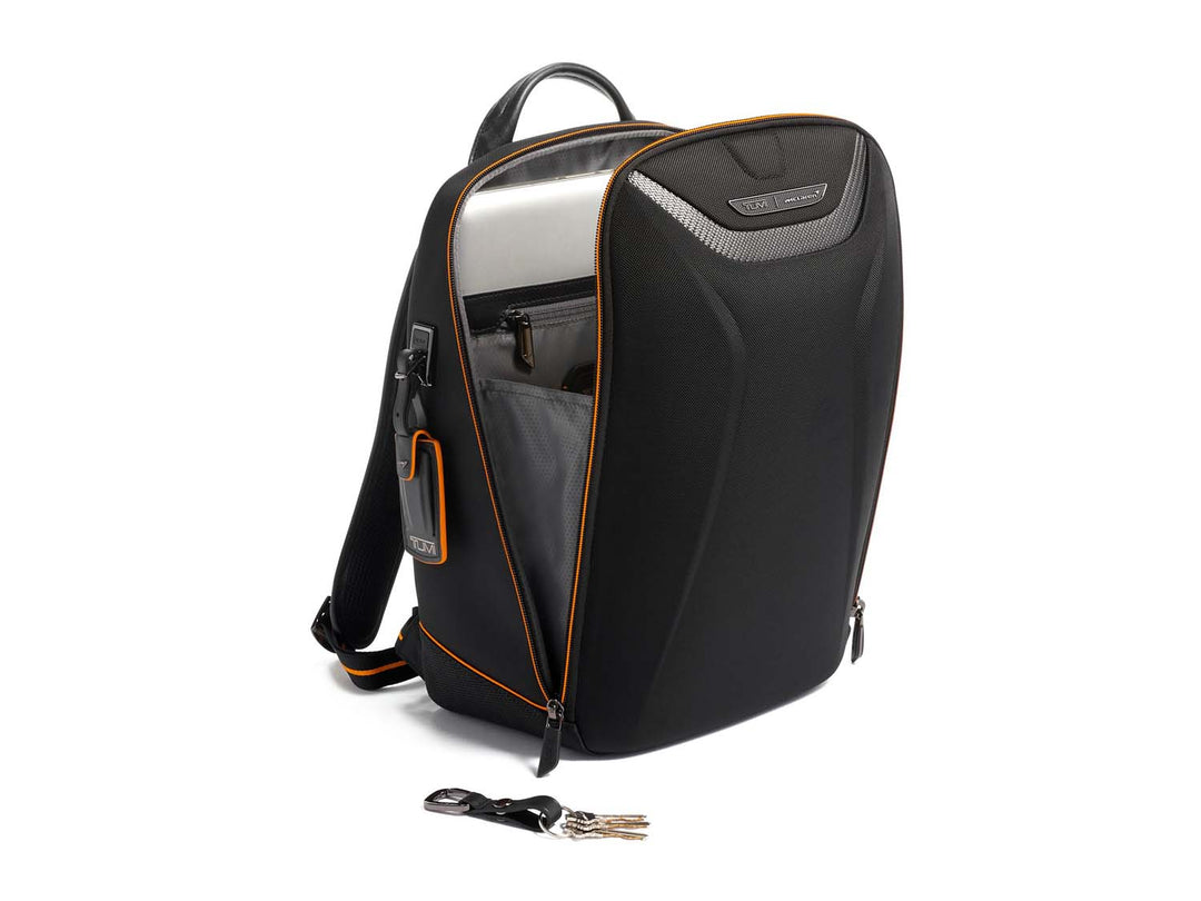 TUMI | McLaren Halo Backpack, semi open