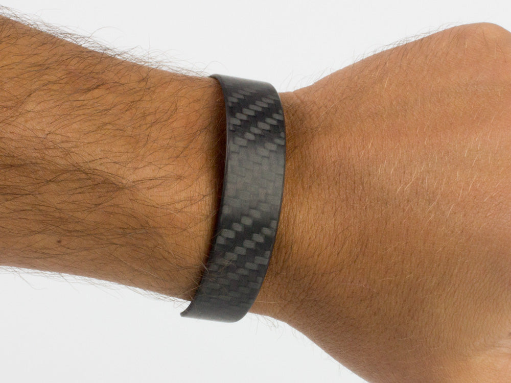 Ultra carbon fiber bracelet on wrist