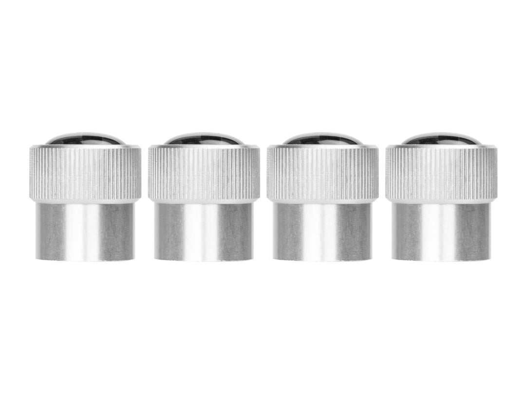 Hogking Speed Shop 4-Pack Aluminum Tire Air Valve Stem Caps – Silver Billet For Cars Trucks Bikes