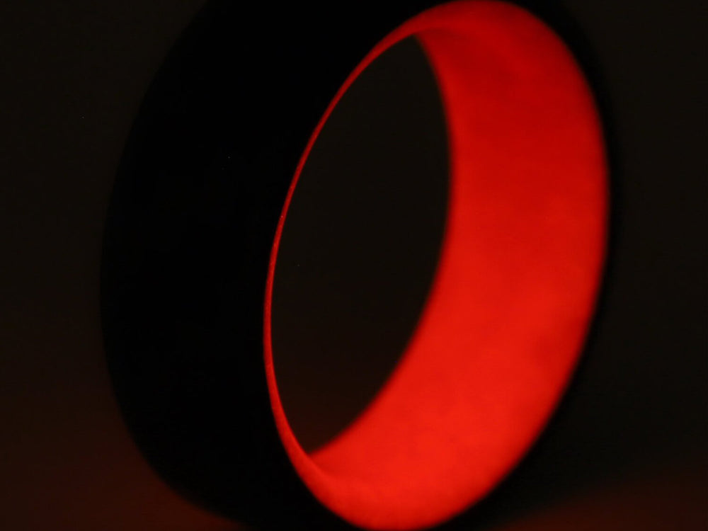 Red carbon fiber glow ring, glowing