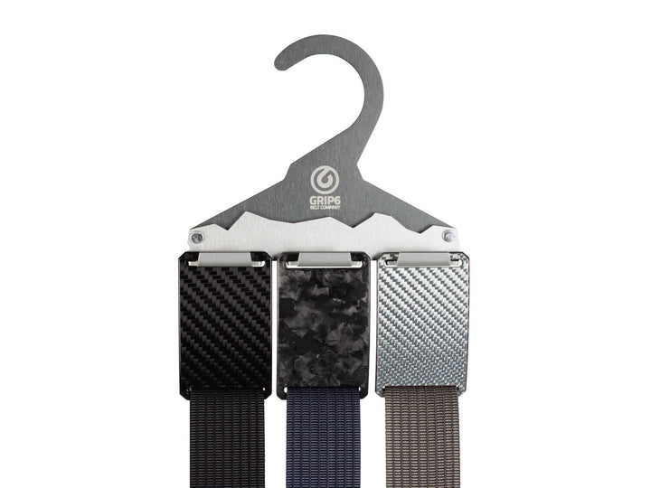 Grip6 Carbon Pack - 3 Interchangeable Belts with Carbon Fiber Buckles and Free Aluminum Hanger
