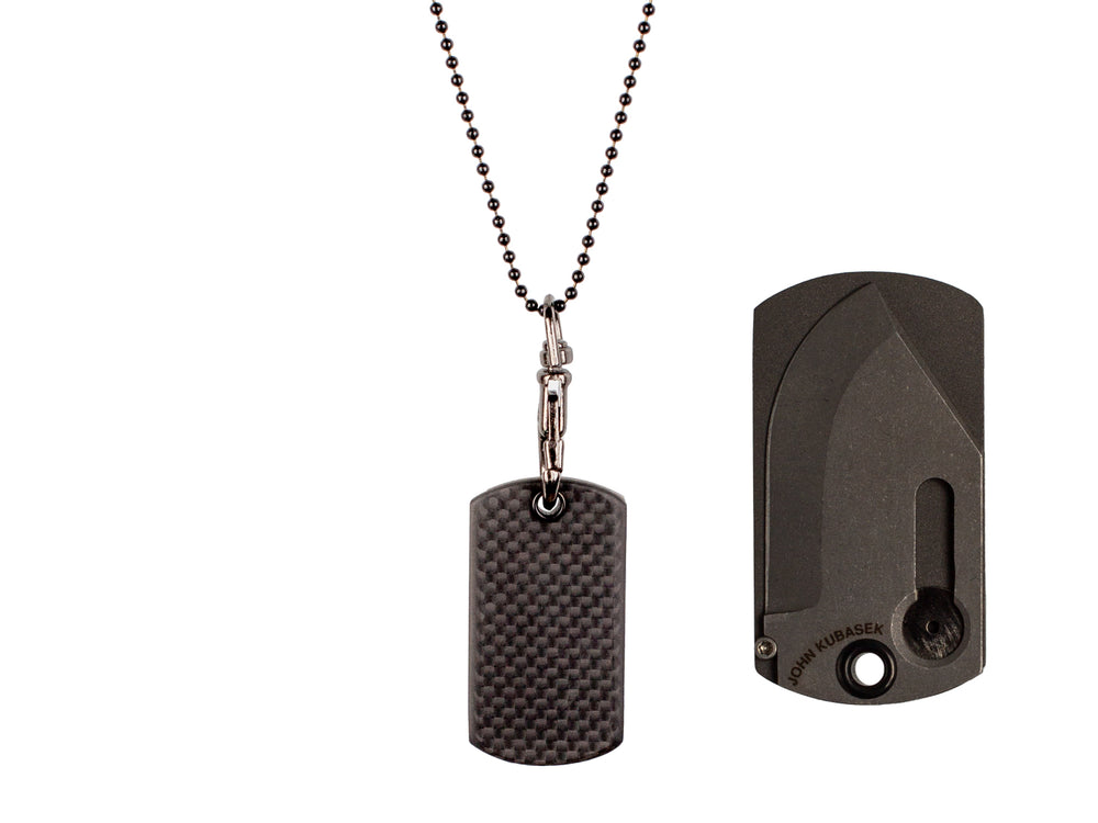 Mag Tag dog tag knife, on chain and closed