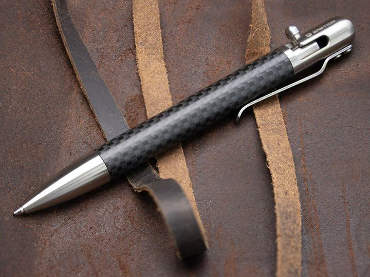 Bastion bolt-action carbon fiber stainless steel pen lifestyle