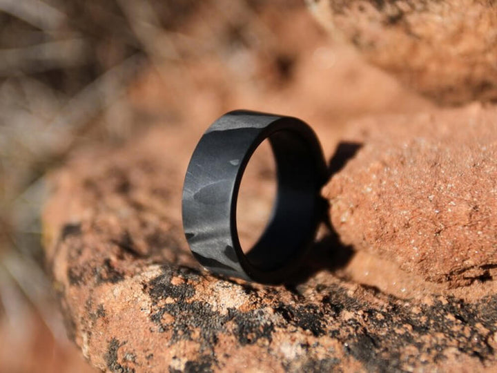 Ranger Filament Carbon Fiber Ring by Element Ring Co. lifestyle on rocks