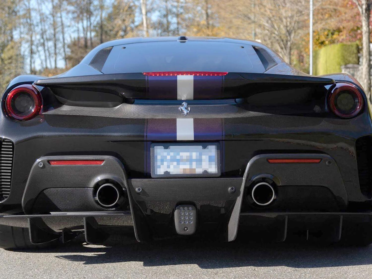 TagArmur Carbon Fiber License Plate Frame on Ferrari Pista